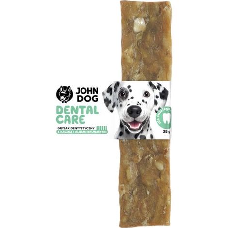 John Dog Cura dentale Masticativo dentale per cani 35 g - Masticativo dentale con anatra, salvia e alghe 35 g