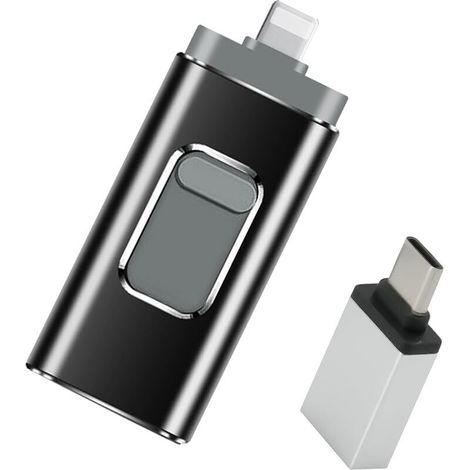 Clé USB 64 Go pour iPhone, application nécessaire, 4 en 1 pour iPhon/iPad/Android/PC, lecteur flash avec sauvegarde plug-and-play pour photos et vidéos, transfert rapide (1/5)