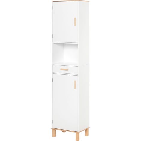 Meuble de salle de bain gain de place. colonne en bois blanc (1/5)