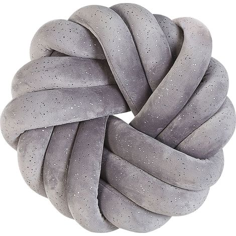 Morbido Cuscino decorativo a Forma di Nodo grigio 30 x 30 cm Akola