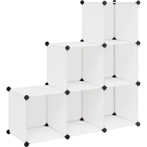 vidaXL Estantería de cubos con 6 compartimentos blanco (1/2)