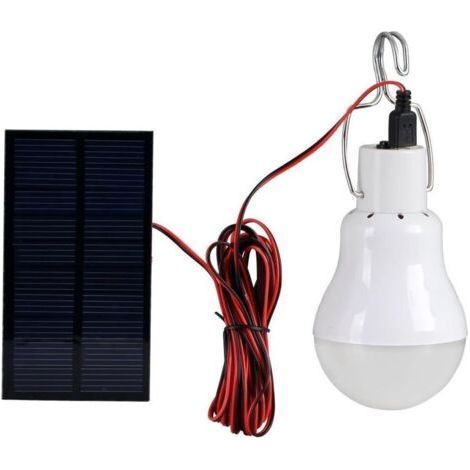 Lampadina LED generica a energia solare, lampada solare portatile con pannello solare da 0,8 W per illuminazione esterna, escursionismo, campeggio, pesca, tenda (1/5)