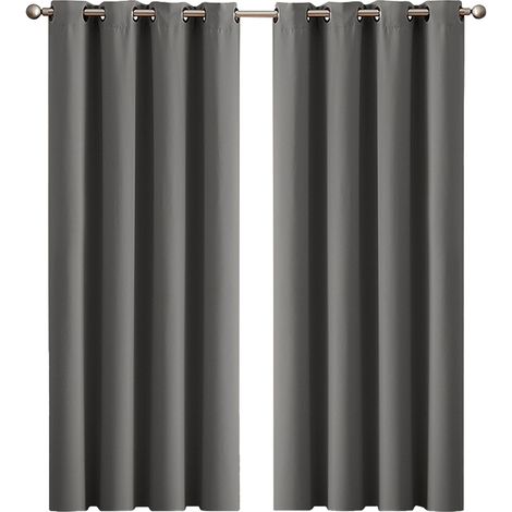 Marlow Thick Blackout Curtains 2 Panels Thermal Eyelet Ring Top 117x183 Washable (1/4)