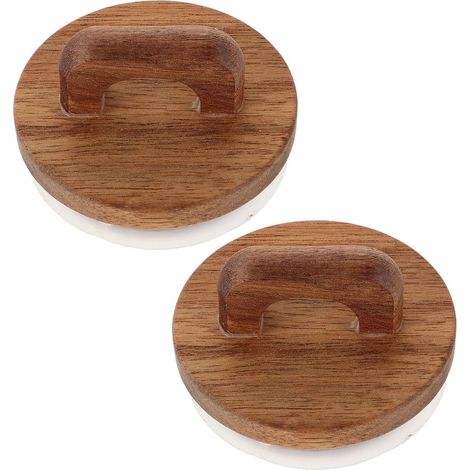 Lot de 2 couvercles en bois de 62 mm avec poignée, joint en silicone hermétique, pour bocaux Mason large ouverture