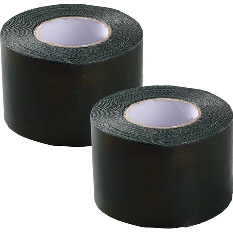 Confezione da 2 rotoli da 5 m di nastro autoadesivo per giunture di erba sintetica, ideale per tappeti erbosi, patii e campi sportivi. (1/5)