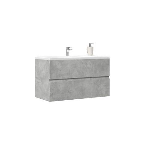 Armoire de salle de bain suspendue gris béton bois d'ingénierie