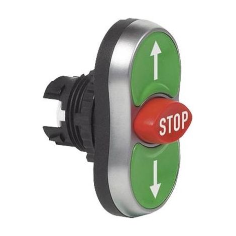 BACO BA223987 L61BA22 Pulsante triplo Anello frontale in plastica, cromato Verde, Rosso, Verde 1 pz. (1/3)
