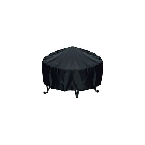 Runde, schwarze Feuerschalenabdeckung aus Polyesterfaser, staub- und wasserabweisend, ideal zum Schutz von Feuerstellen. Maße: 75 cm x 30 cm. – Crezuo