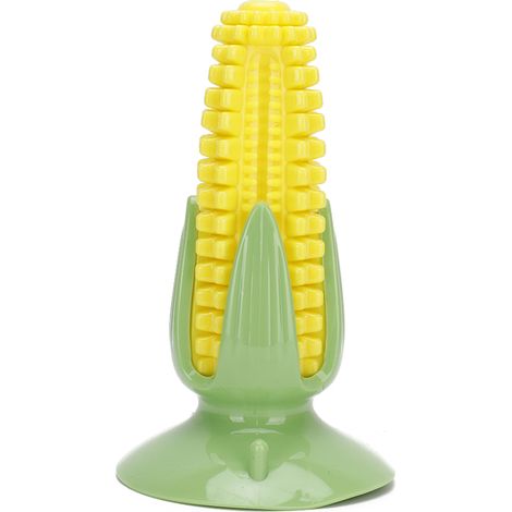Jouet à mâcher pour chien en forme d'épi de maïs, durable et muni d'une ventouse pour le nettoyage des dents. (1/5)