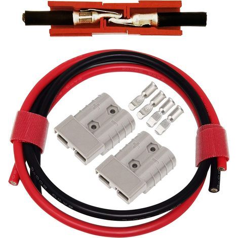 Enchufe de conexión de batería de 50 A y 600 V - Kit de cargador con cable de 10 AWG con junta tórica (2 unidades) e interruptor de encendido/apagado - Perfecto para remolques y cabrestantes (1/5)