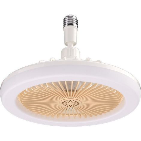 Avec lumière et télécommande ventilateur de plafond ventilateur de plafond silencieux avec minuterie chambre avec lumière ventilateur mural portable enfichable(couleur crème) (1/4)