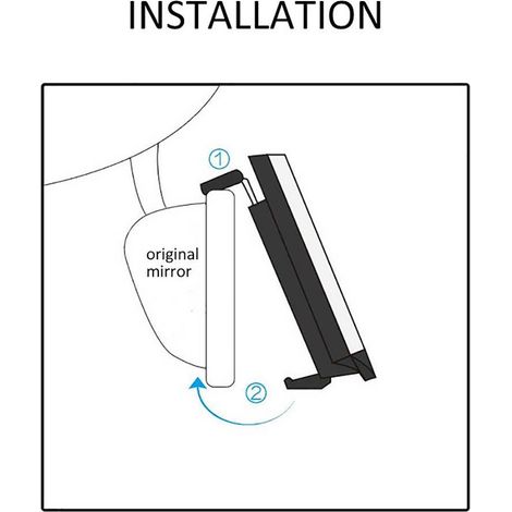 Rétroviseur intérieur à trois volets incurvé pour voiture, grand angle, convexe (1/3)