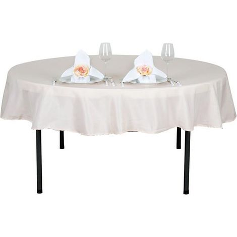 Nappe ronde en polyester de 229 cm (90 pouces) pour mariages, fêtes et repas à domicile (1/5)