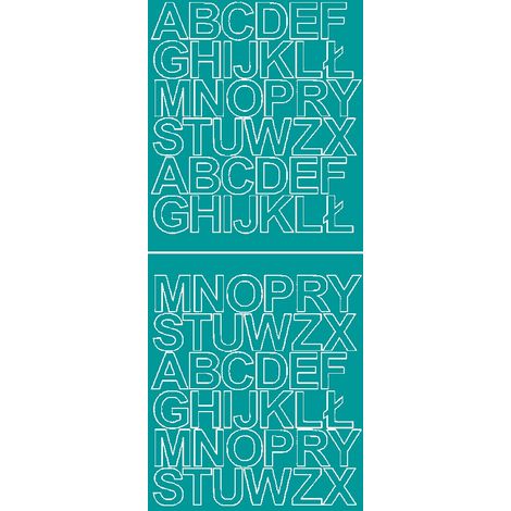 Lettere adesive autoadesive da 3,5 cm, colore turchese lucido