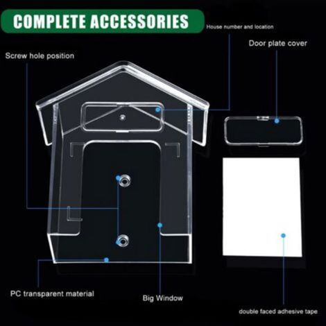 Housse Etanche Sonnette - 10 x 7 x 4 cm - Protection Extérieure Contre Pluie et UV - Pour Sonnettes Porte Sans Fil - Lot de 2 (1/5)