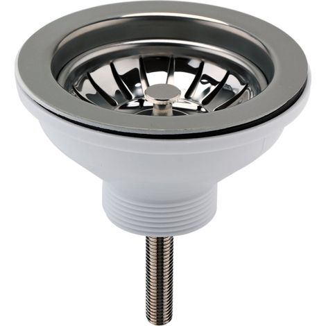 Nuie Kitchen Sink Waste with 90mm Strainer without Overflow - Brushed Pewter (1/2)