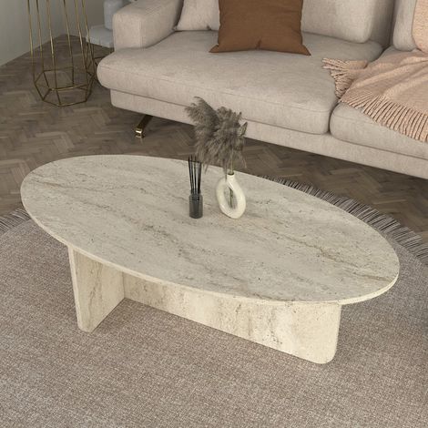 Couchtisch Luminous Beige Travertin Granitoptik 120x60 cm