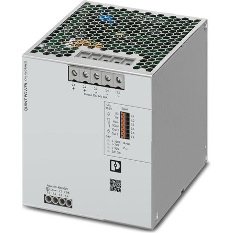 Alimentation pour rail DIN Phoenix Contact, série QUINT4-PS, 24V c.c.out 40A, 400 500Vin, 960W ( Prix pour 1 )