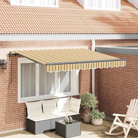 Tenda retrattile Giallo e Grigio 250 x 200 cm Tessuto vidaXL (1/5)