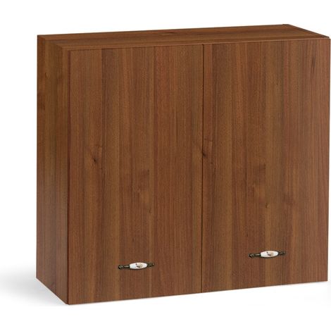 Pensile colapiatti cucina 80x32x72 cm in legno noce antico con due ante - Adige