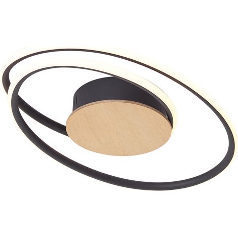 QAZQA Design-Deckenleuchte Holz inkl. LED 3-Stufen-Dimmbar -
