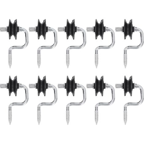 Lot de 10 accessoires pour clôture électrique : isolateurs auto-taraudeurs avec vis, isolateurs d'angle à fixer sur piquet, câblage inclus. (1/5)