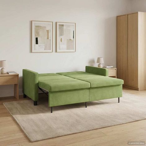 Sofá cama Verde claro Tela