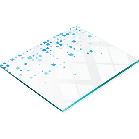 Tagliere decorativo in vetro temperato a quadrati blu 60x52 cm (1/5)