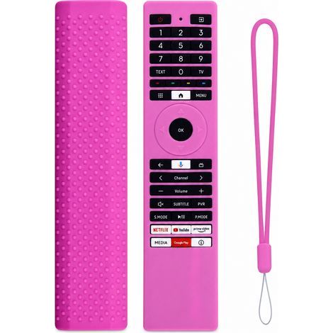 Housse en Silicone Rose pour Télécommande TV Compatible Toshiba Série CT-ERF, Anti-poussière et Phosphorescente (1/5)
