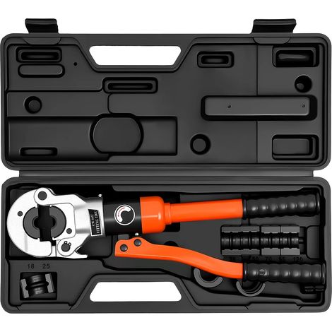 Pinza crimpatrice idraulica, pressione 80 kN, testa rotante a 360°, colore arancione. (1/2)