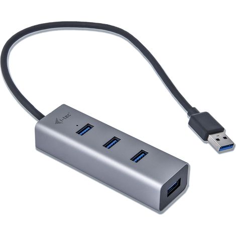 i-tec Metal U3HUBMETAL403 hub di interfaccia USB 3.2 Gen 1 (3.1 Gen 1) Type-A 5000 Mbit/s Grigio (1/5)