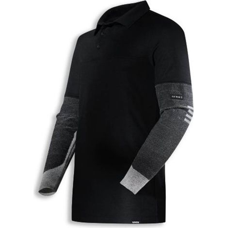 Uvex Cut Quatroflex Herren-Arbeitsshirt - Schwarzes Männer-Poloshirt - Schnittfeste Ärmel & Hitzebeständiger Korpus: M