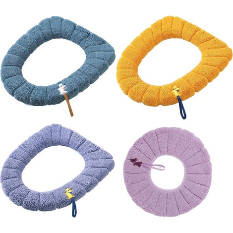 Housse De Siège De Toilette Chauffante Installation Facile & Lavable Tapis de Siège de Toilettes Lavable Pour Hôtel, Appartement, Maison, École, Saison Hiver, Seniors et Adultes (1/5)