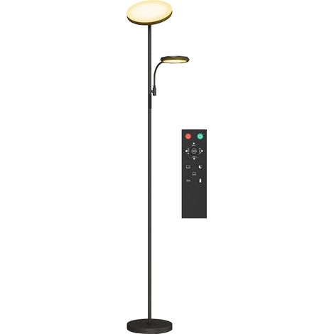 LED Floor Lamp for Living Room, Stepless Dimmable Standing Lamp, Mor and Child Uplighter with Reading Light, 4 Scene Modes, 2700K-6500K Colour Temps, 4 Brightness Levels, Remote Control (1/5)