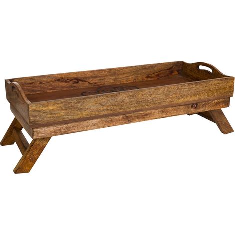 Bandeja de madera artesanal marrón 70x30x20 (1/5)