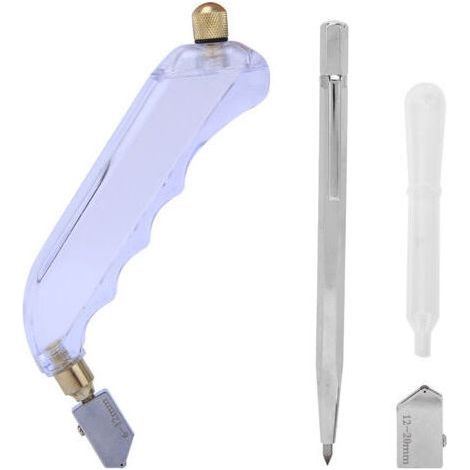 FENOPLASTICAOutil de coupe à rouleau pour verre et huile, en acier tungstène/acier 45, avec poignée de coupe pour minéraux diamantés (1/5)