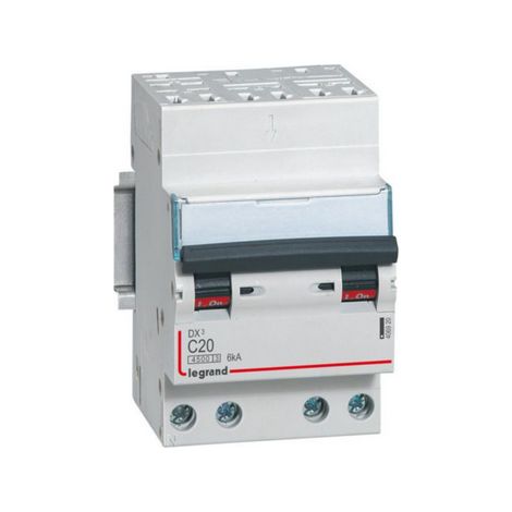 DISJONCTEUR DX3 4500 - AUTO/VIS - 4P - 400 V - 20A - 6KA - COURBE C - 3M LEGRAND LEG406920