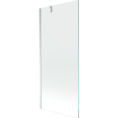 Mampara de Bañera 1 hoja Vidrio transparente, 80x150 cm, Perfil cromo