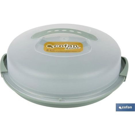 Boîte à tarte ronde, opaque et verte, 34,5 cm, couvercle hermétique et fermeture à double verrouillage