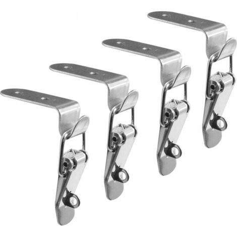 90-degree duckbill buckle with stainless steel spring hook, silver-tone snap clasp by YMYNY (1/4)