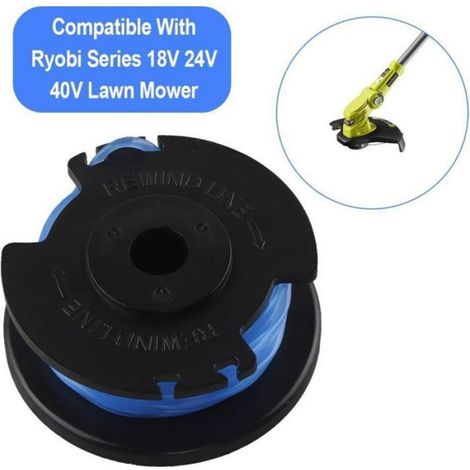 Bobine de fil de rechange 6 pièces pour coupe-herbe Ryobi – Fil nylon 1,65 mm – Compatible modèles 18V, 24V, 40V – Coupe efficace - (1/5)