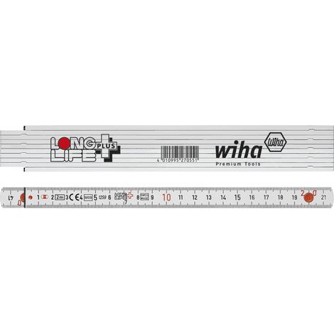 Wiha Metro plegable LongLife® Plus de 2 m métrico, de 10 eslabones 15 mm (27055)