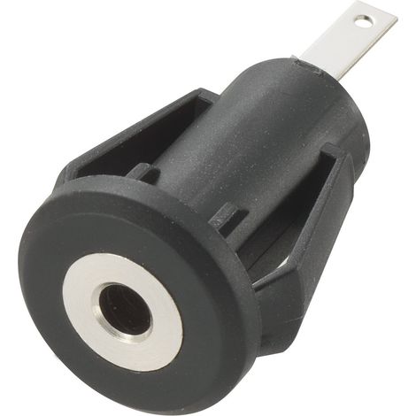 TRU COMPONENTS 716868 Klinken-Steckverbinder 2.5 mm Buchse, Einbau vertikal Polzahl: 2 Mono Schwarz