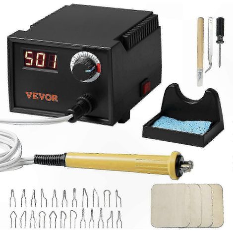 Kit de pyrogravure avec contrôle de température 200-700°C, affichage numérique et stylo artistique pour le travail du bois (1/5)