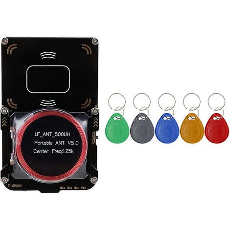 Proxmark3 RFID-Kartenleser + 5XT5577 Schlüsselanhänger IC/ID-Schlüsselschreiber RFID-Schwarz