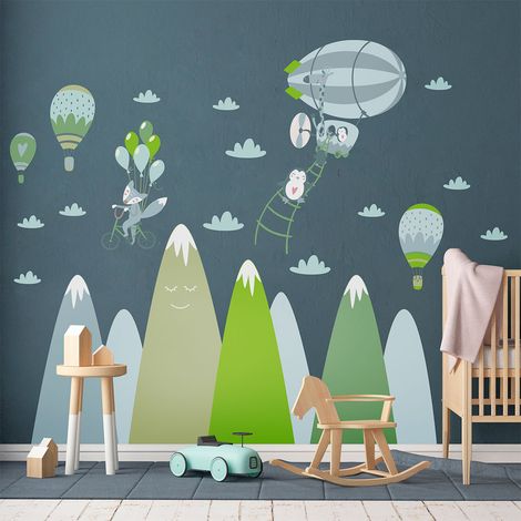 Stickers montagnes scandinaves animaux farceurs 40 x 60 cm (1/5)
