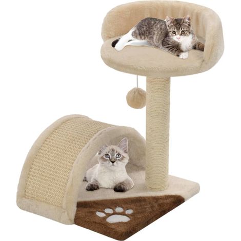 Katzen-Kratzbaum Sisal 40 cm Beige und Braun