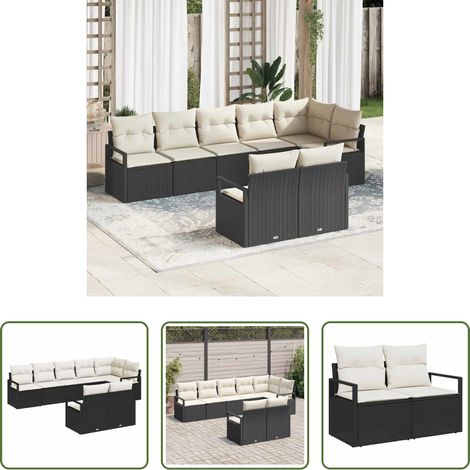 vidaXL Poly-Rattan -  Sofa Set 8 pcs Schwarz Poly-Rattan (1/5)