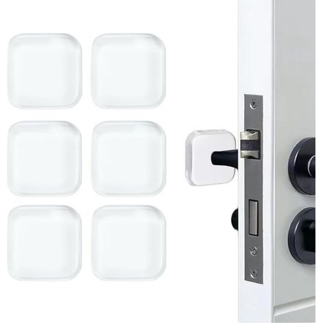 6 pezzi di fermaporta da 4 cm - protezioni per maniglie in gomma morbida, paracolpi autoadesivi per porte e pareti (1/5)