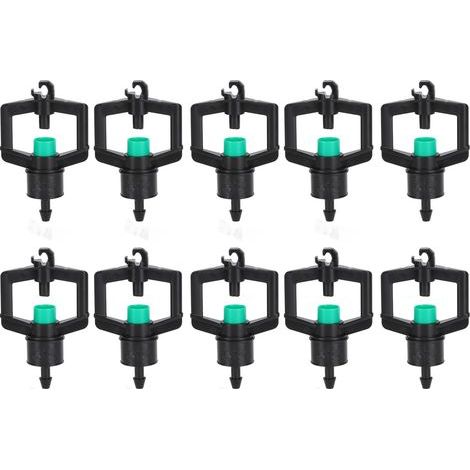 Packung mit 10 Vogelsprinklerköpfen, Tropfbewässerung für Baumschulen, wassersparend, gleichmäßige Bewässerung mit integrierter Düngung (grün) (1/5)